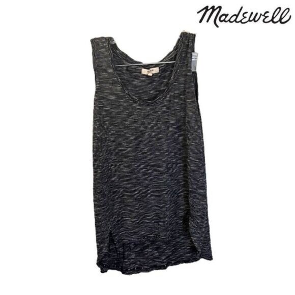 MADEWELL Women's Supersoft‎ Stripe Side Slit Tank Top - Picture 1 of 5